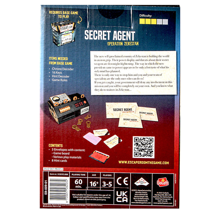 Escape Room Game Expansion Pack: Secret Agent Operation Zekestan 