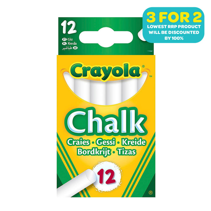 Crayola Anti-Dust White Chalk (12 Pack)