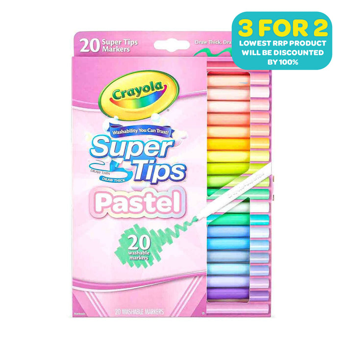 Crayola Super Tips Pastel Washable Markers (20 Pack)