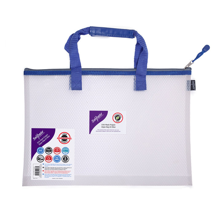 Snopake EVA Mesh Project Zippa Bag A3 Blue
