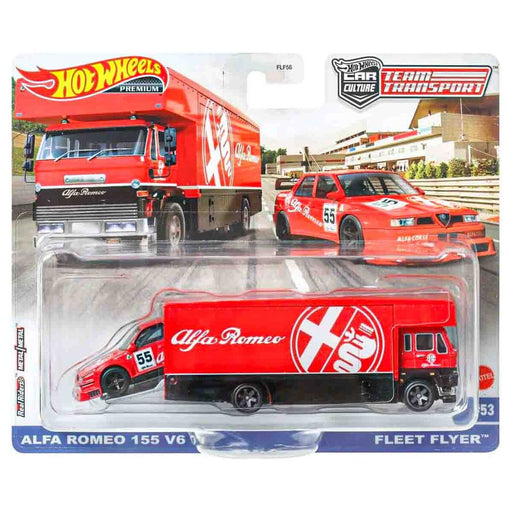 Hot Wheels Car Culture: Team Transport: Alfa Romeo 155 V6 Ti with Fleet Flyer