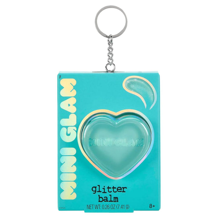 Mini Glam Heart Glitter Balm Fuzzy Slippers Keychain