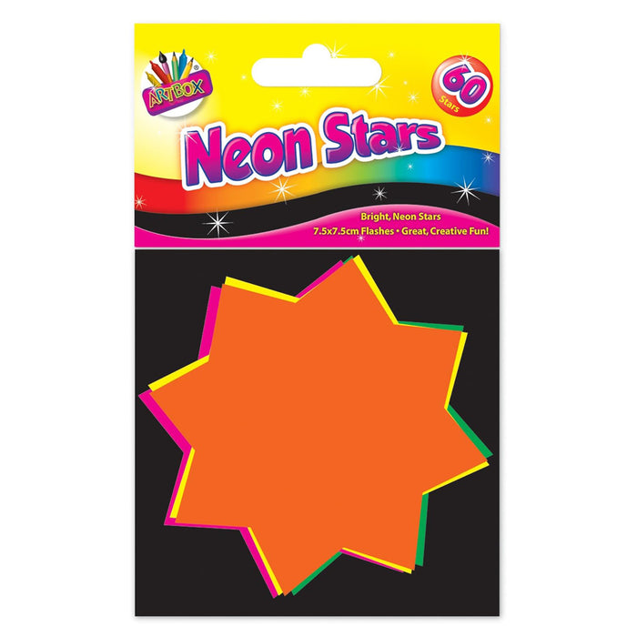 Artbox Neon Stars 7.5 x 7.5cm Assorted Colours (60 Pack)