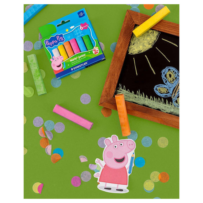 Staedtler Peppa Pig Noris Junior Sidewalk Chalks (6 Pack)