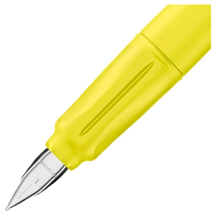 Left Handed Inky Pen STABILO EASYbuddy NEON Yellow Left-Handed Fountain Pen with Blue Ink C ...