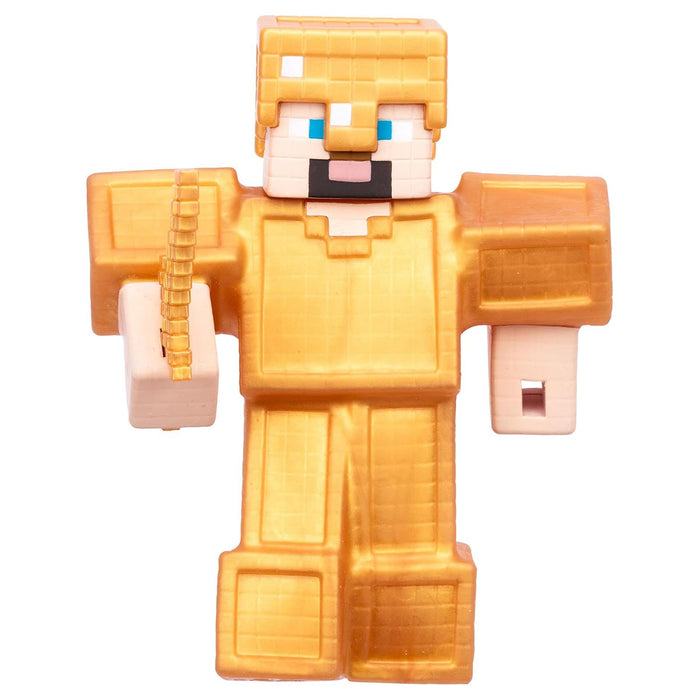 Goo Jit Zu Minecraft Squishy Gold Armour Steve Stretch Figure