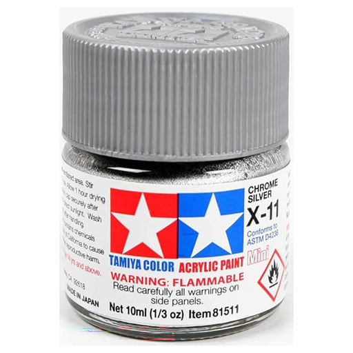 Tamiya Color Acrylic Paint Mini X-11 Chrome Silver