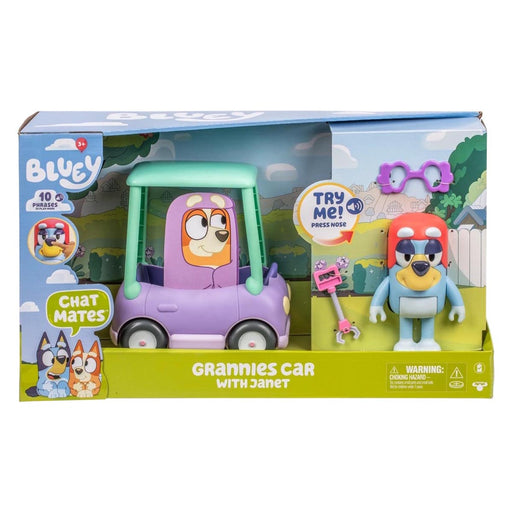 Bluey Chat Mates Granny's Car with Janet Playset