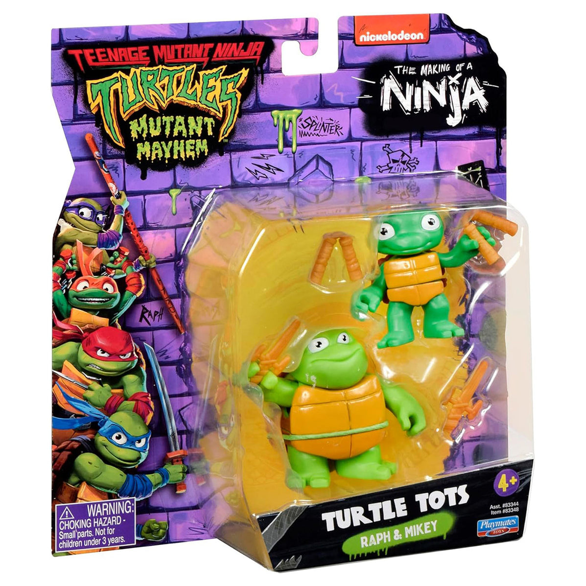TMNT Mutant Mayhem Turtle Tots Raph & Mikey Action Figure Set — Booghe