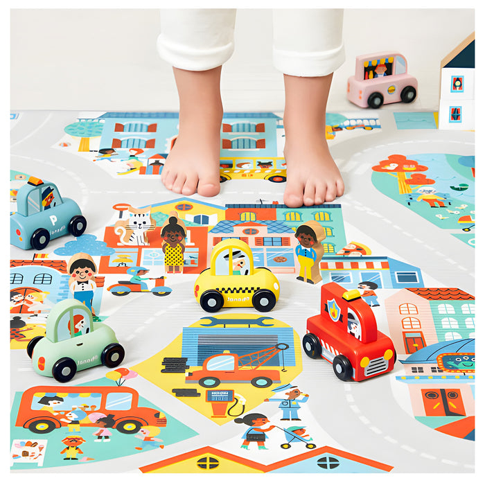 Janod Cross Roads City Wooden Fire Truck