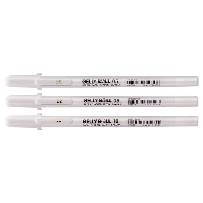 Sakura Gelly Roll set Bright White fine-medium-bold 3 pens