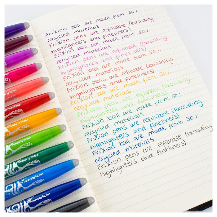  Pilot FriXion Ball Erasable Gel Ink Rollerball Black/Red/Green,Violet/Pink Pens (5 Pack)