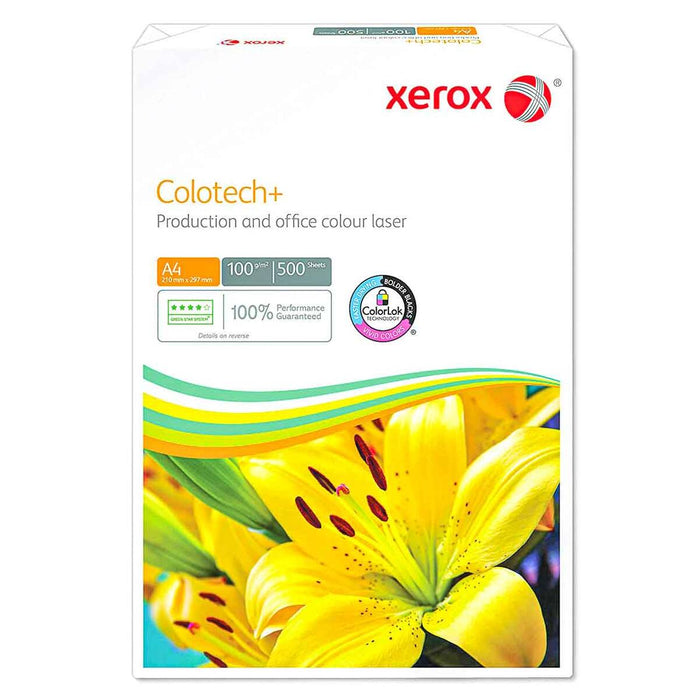 Colotech Paper Xerox Colotech+ Production and Office Colour Laser A4 Paper 100gsm 500 ...