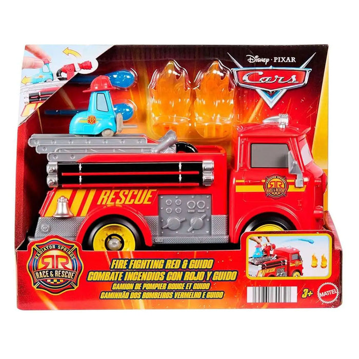Disney Pixar Cars Race & Rescue Fire Fighting Red & Guido Vehicle