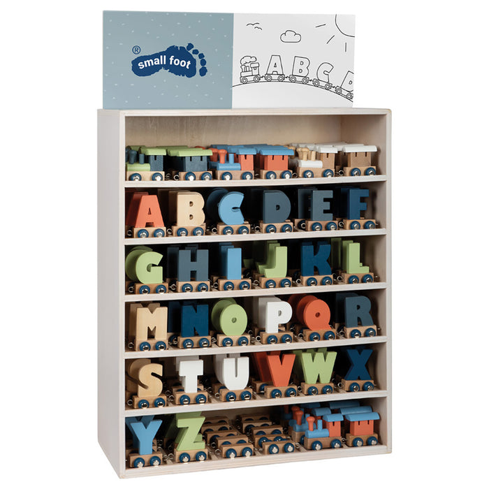 Letters Train Polar Slate Blue Train Car Wooden Toy