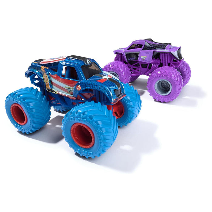 Monster Jam Marvel Captain America Vs Black Panther 1:64 Tucks (2 Pack)