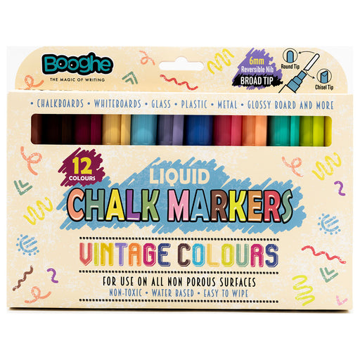 Chalk Markers Vintage Colours Broad Tip 6mm 12 Pack
