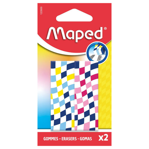 Maped Checkerboard Erasers x 2 (styles vary)