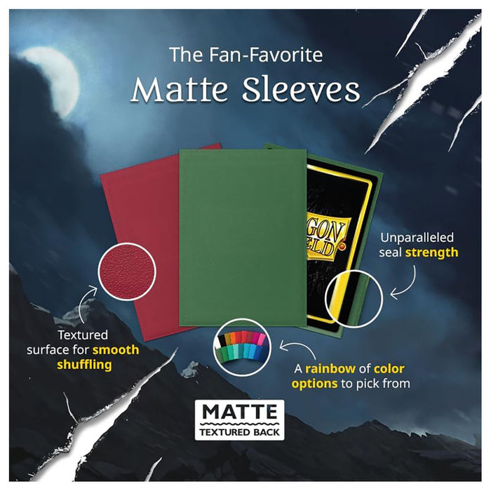 Dragon Shield Jet Matte Standard Size Card Sleeves (100 Pack)