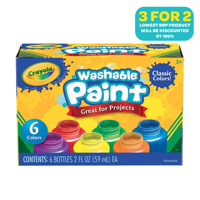 Crayola Washable Project Paint Classic Colours (6 Pack)