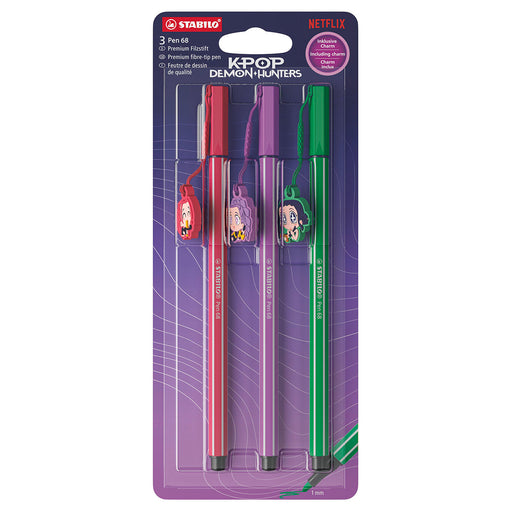 STABILO Pen 68 K-POP Demon Hunters Rumi, Mira and Zoey (3 Pack) 