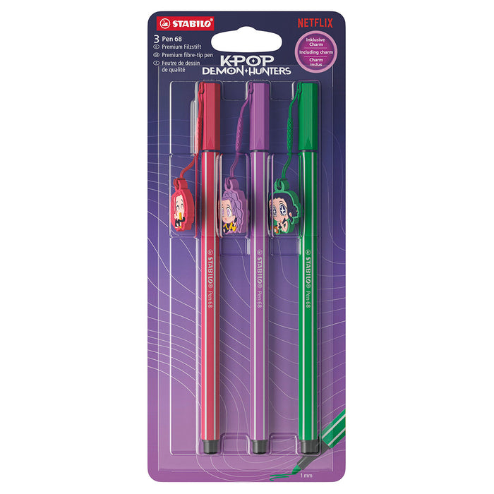 STABILO Pen 68 K-POP Demon Hunters Rumi, Mira and Zoey (3 Pack) 