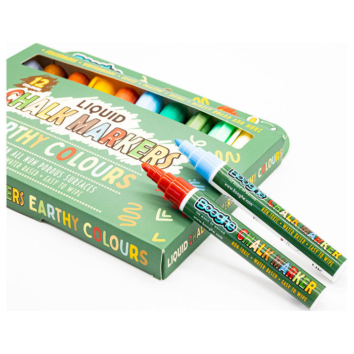 Chalk Markers Earth/Natural Colours Broad Tip 6mm 12 Pack