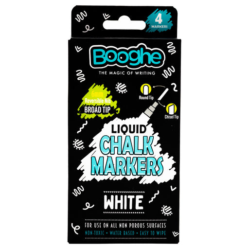 White Chalk Markers Broad Tip 6mm 4 Pack