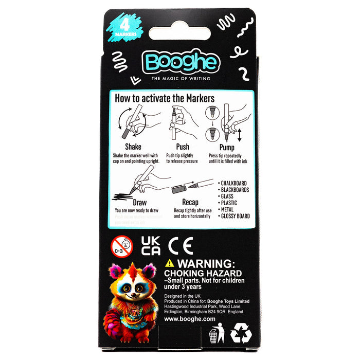 White Chalk Markers Broad Tip 6mm 4 Pack