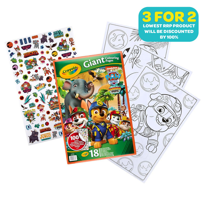 Crayola PAW Patrol Jungle Pups 18 Giant Colouring Pages