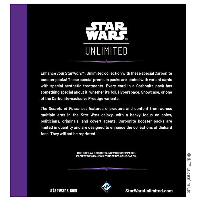 Star Wars: Unlimited: Secrets of Power Carbonite Edition Booster Box (12 Packs)