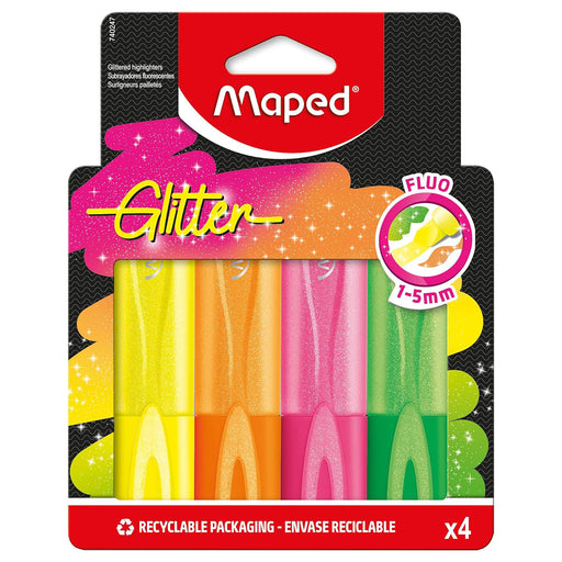 Maped Glitter Fluo Highlighter (4 Pack)