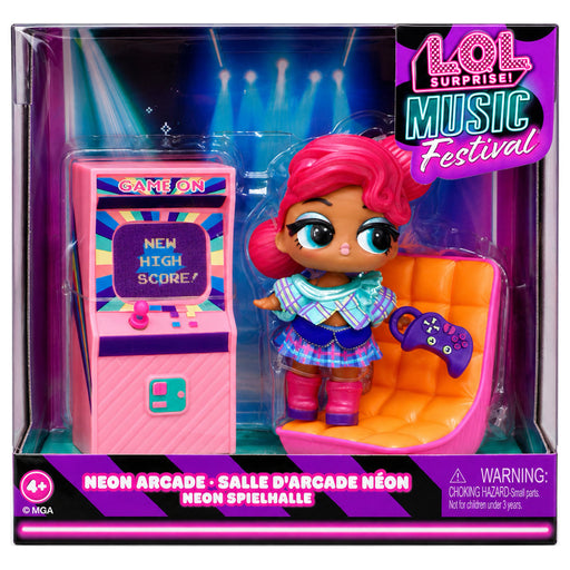 L.O.L. Surprise! Music Festival Furniture Neon Arcade Doll Set