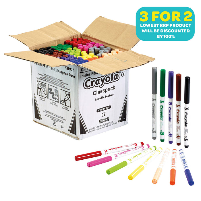 Crayola 144 Fineline Pens Classpack