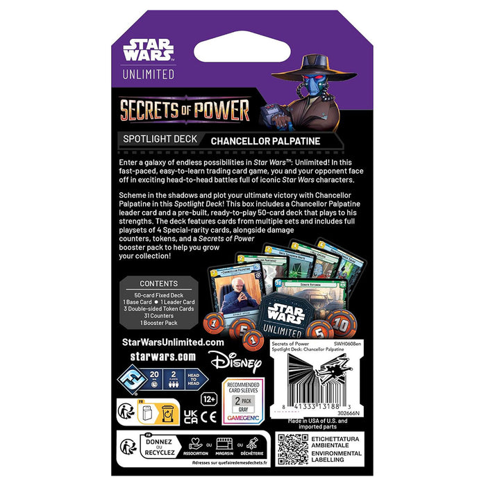 Star Wars: Unlimited: Secrets of Power Spotlight Deck - Chancellor Palpatine