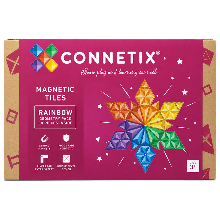 Connetix Magnetic Tiles Rainbow Geometry Pack 30 Pieces