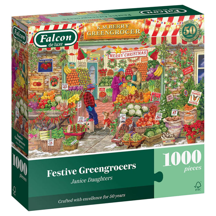 Falcon de luxe Festive Greengrocers 1000 Piece Jigsaw Puzzle