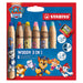 STABILO woody 3-in-1 PAW Patrol Multi-Talented Pencil Assorted Colours with Sharpener (6 Pack) - 