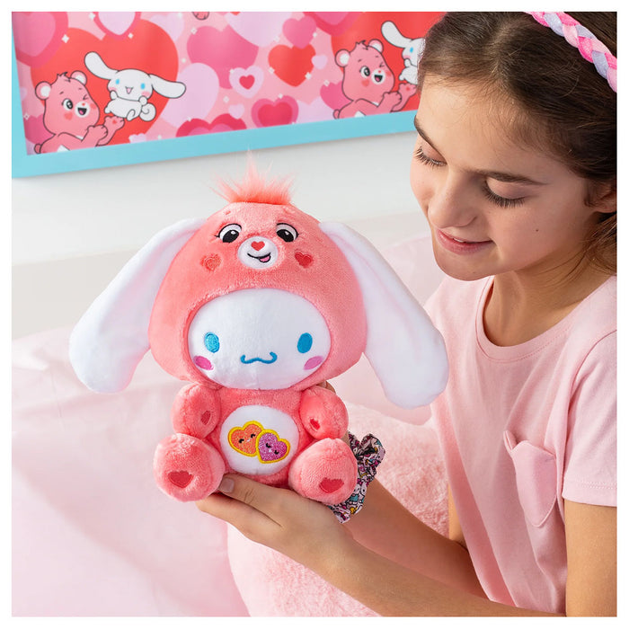 Care Bears x Cinnamoroll as Love-A-Lot Bear 22cm Plush 