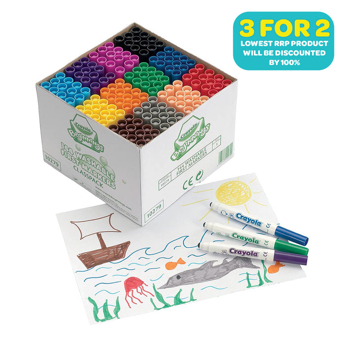 Crayola Beginnings 144 Washable First Markers Classpack