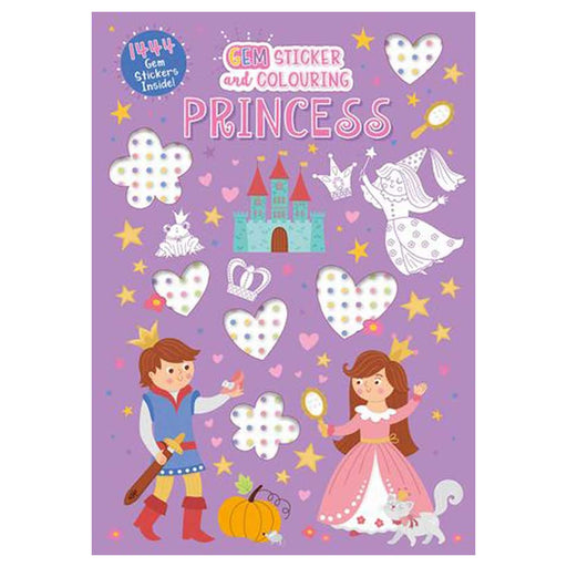 Gem Sticker and Colouring Princess Book