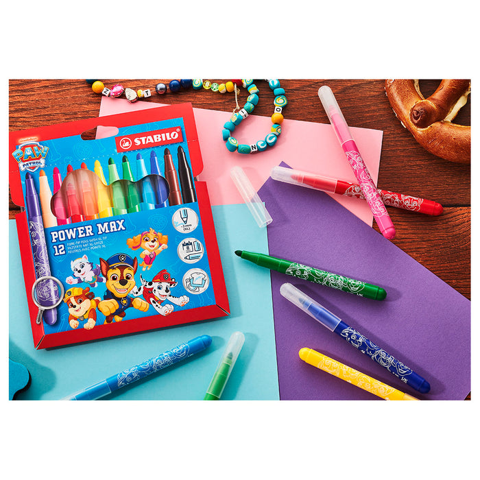 STABILO Power Max PAW Patrol XL Fibre-Tip Pens Assorted Colours (12 Pack)