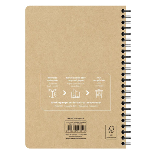 Clairefontaine Uninotes Recycled A5 Ruled Notebook (styles vary)