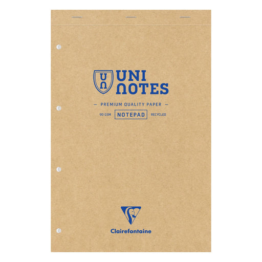 Clairefontaine Uninotes Recycled Top-Stapled A4 Ruled Pad (styles vary)