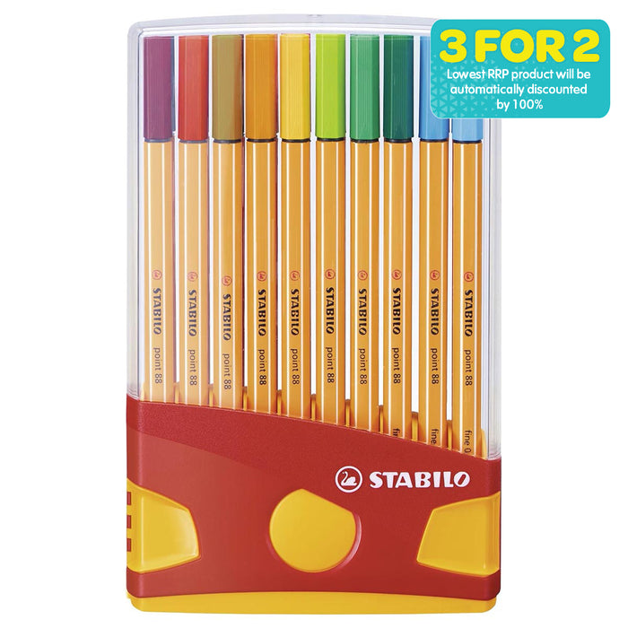 STABILO point 88 fineliner ColorParade Pens (20 Pack)