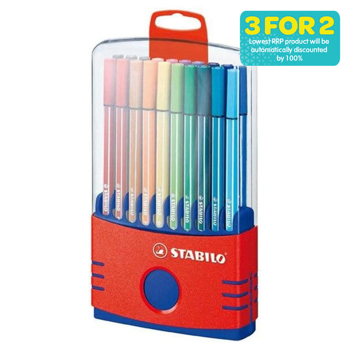 STABILO pen 68 ColorParade Fibre-Tip Pens with Case (20 Pack)