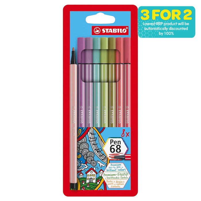STABILO pen 68 Premium Fibre-Tip Pens (8 Pack)