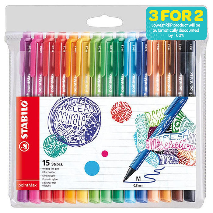 STABILO pointMax Writing Felt Pens (15 Pack)