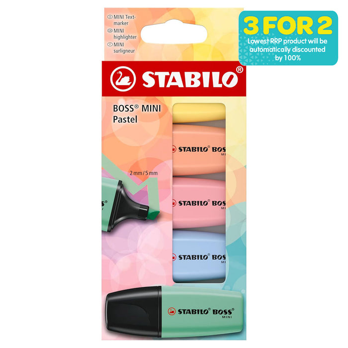 STABILO BOSS Mini Pastel Highlighter (5 Pack)