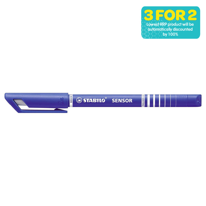 STABILO SENSOR F fineliner Pens Green, Red, Blue, Black (4 Pack)
